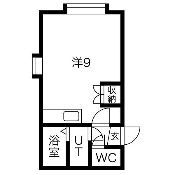 ライラックコート2(ワンルーム/1階)の間取り写真