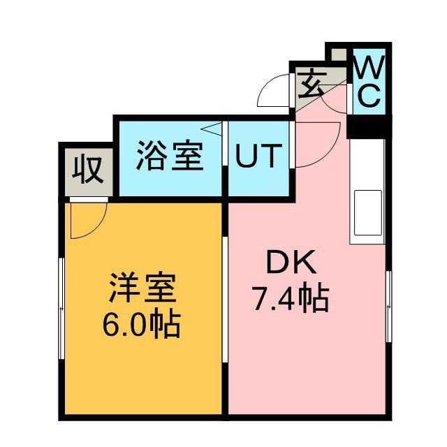 ミヤタハイツ(1DK/3階)の間取り写真