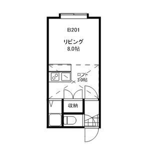 アルジャンテ桑園B棟(1K/2階)の間取り写真