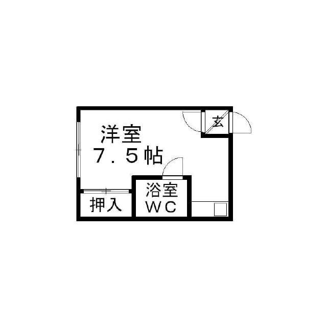 北24条駅ハウス(ワンルーム/2階)の間取り写真