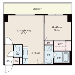 COMS RESIDENCE 鳥居前(1LDK/9階)の間取り写真