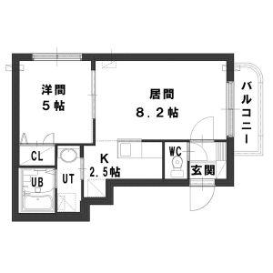 グランメールエレガンス(1LDK/4階)の間取り写真