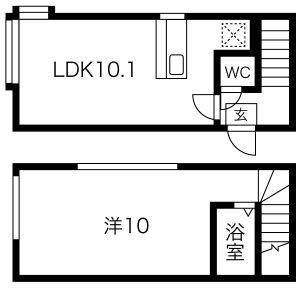コーポJUN東9009(1LDK/1階)の間取り写真