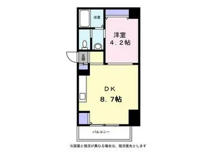 LEE北9条(1LDK/7階)の間取り写真