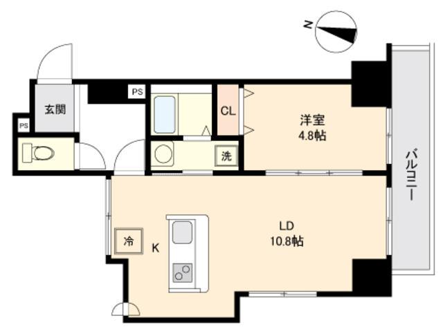 ラクラス円山公園(1LDK/10階)の間取り写真
