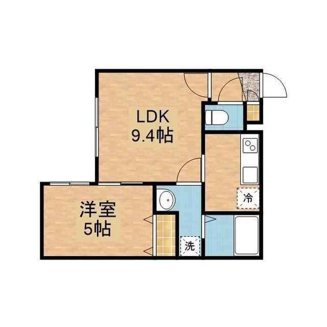 ノース LIFE新道東(1LDK/2階)の間取り写真