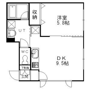 ハイツニシカワ(1LDK/1階)の間取り写真