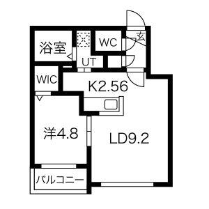 RESIDENCE N8(1LDK/4階)の間取り写真