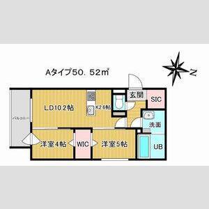 DOMAIN23(2LDK/1階)の間取り写真