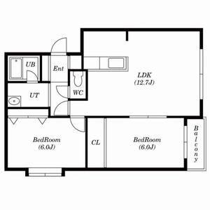 カーザグロリア(2LDK/3階)の間取り写真
