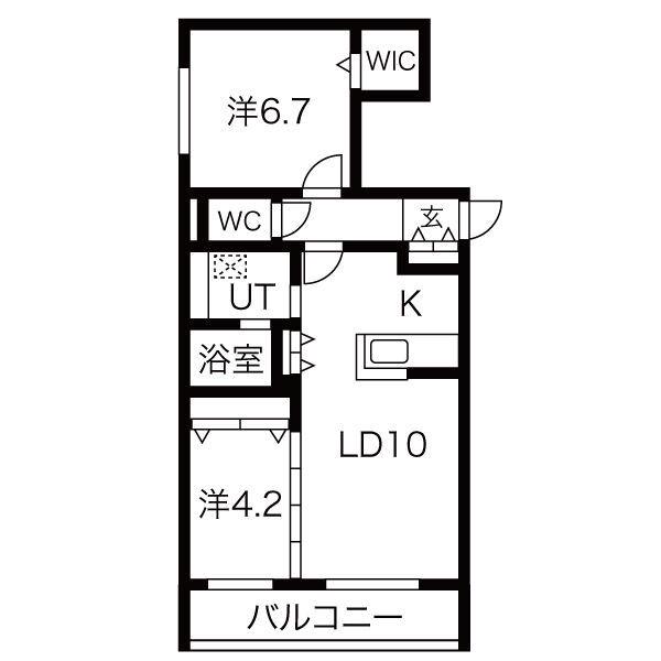 ロイヤルガーデン北6条(2LDK/1階)の間取り写真