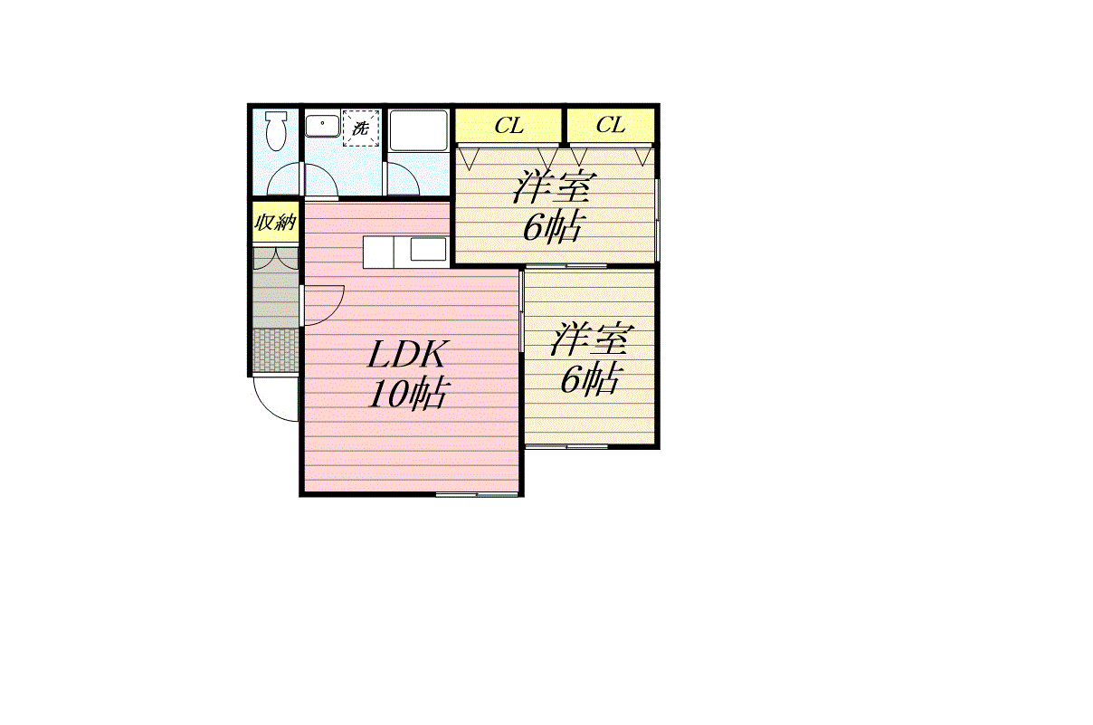 ラファーレ392(2LDK/1階)の間取り写真