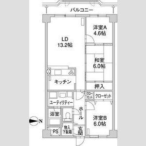 ル・ノール北9条(3LDK/6階)の間取り写真
