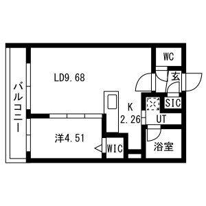 CAVATINA(1LDK/5階)の間取り写真