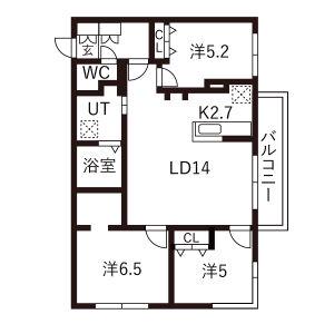北23東10MS(3LDK/5階)の間取り写真