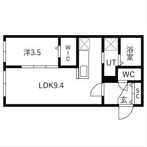 HARNESS麻生 (1LDK/4階)の間取り写真