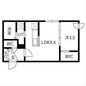 HARNESS麻生 (1LDK/1階)の間取り写真