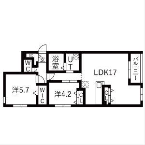 HARNESS麻生 (2LDK/3階)の間取り写真