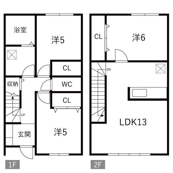 札沼線 新琴似駅 徒歩27分 2階建 新築(3LDK)の間取り写真