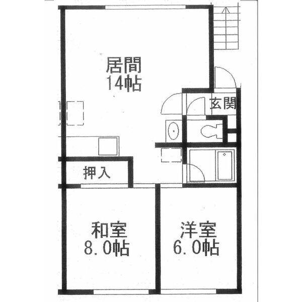 藤ハイツ(2LDK/1階)の間取り写真