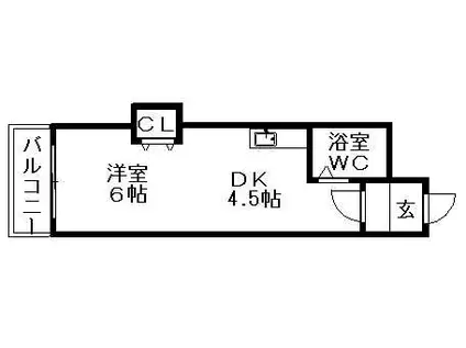 第27松井ビル(1DK/8階)の間取り写真