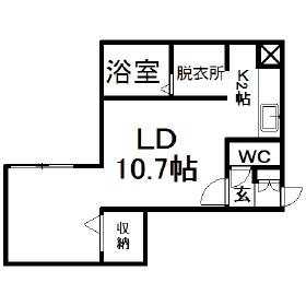 モンターニュアボール(1K/4階)の間取り写真