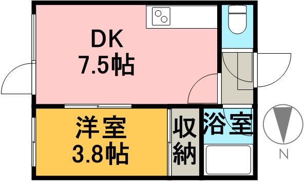 アーバンコート元町Ⅰ(1DK/1階)の間取り写真