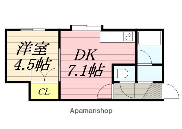 サンフラットY(1DK/1階)の間取り写真