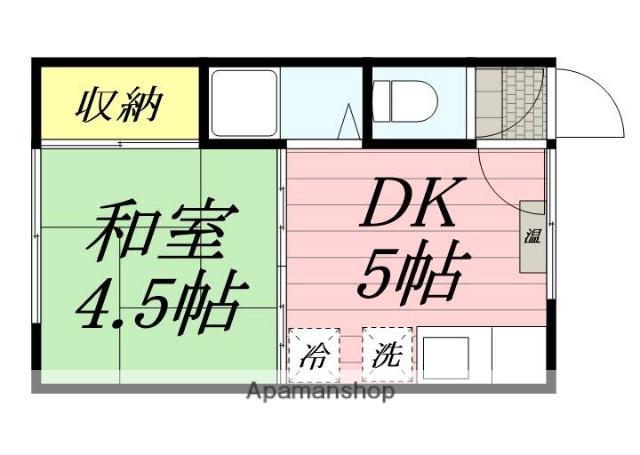 パーク北16条(1DK/2階)の間取り写真