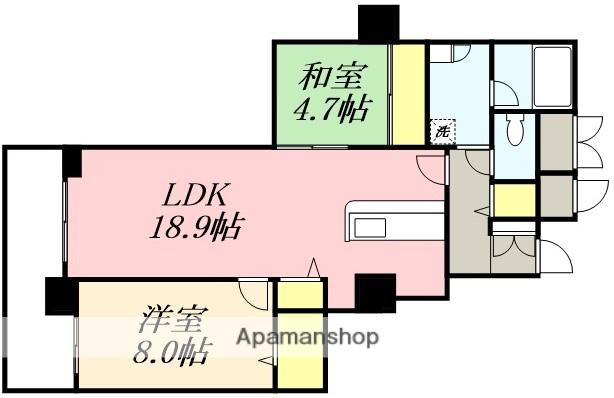 プレミスト小樽ステーションタワー(2LDK/4階)の間取り写真