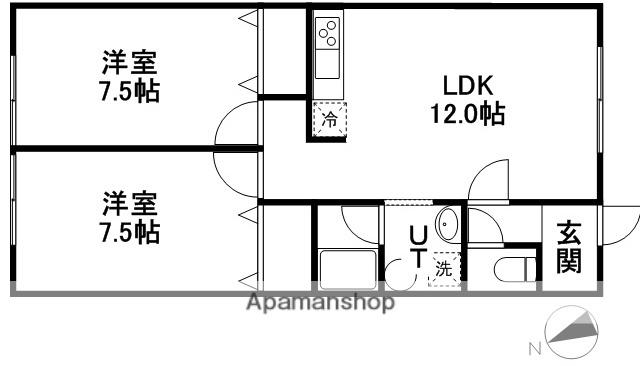 ライフ北一星(2LDK/2階)の間取り写真