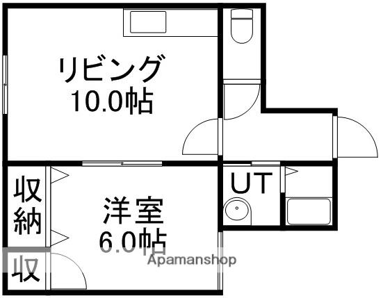 グリーンウィング(1LDK/2階)の間取り写真