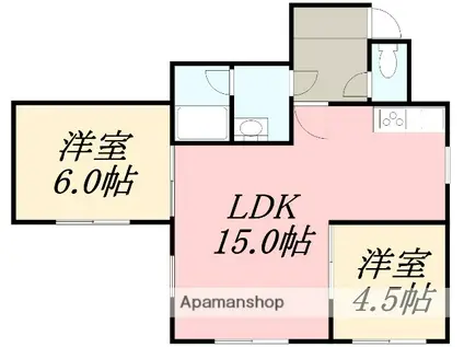 アメニティ相生ⅡA棟(2LDK/3階)の間取り写真