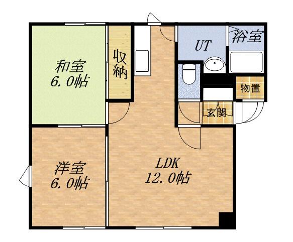 長橋コーポE棟(2LDK/2階)の間取り写真