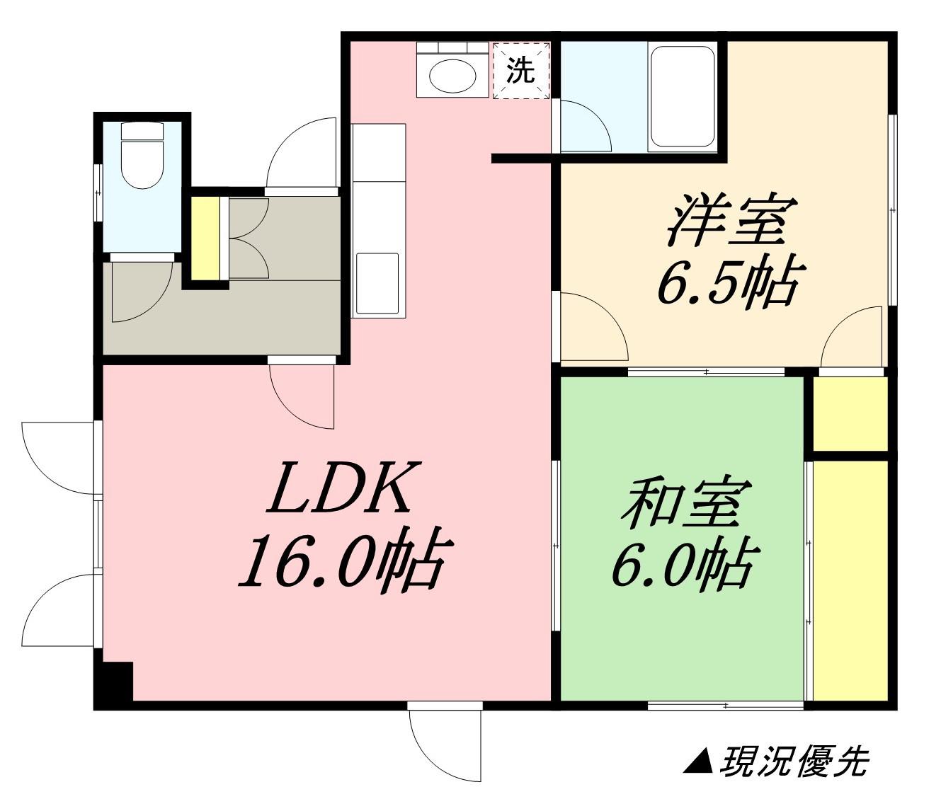 みどりヒルⅡ(2LDK/2階)の間取り写真