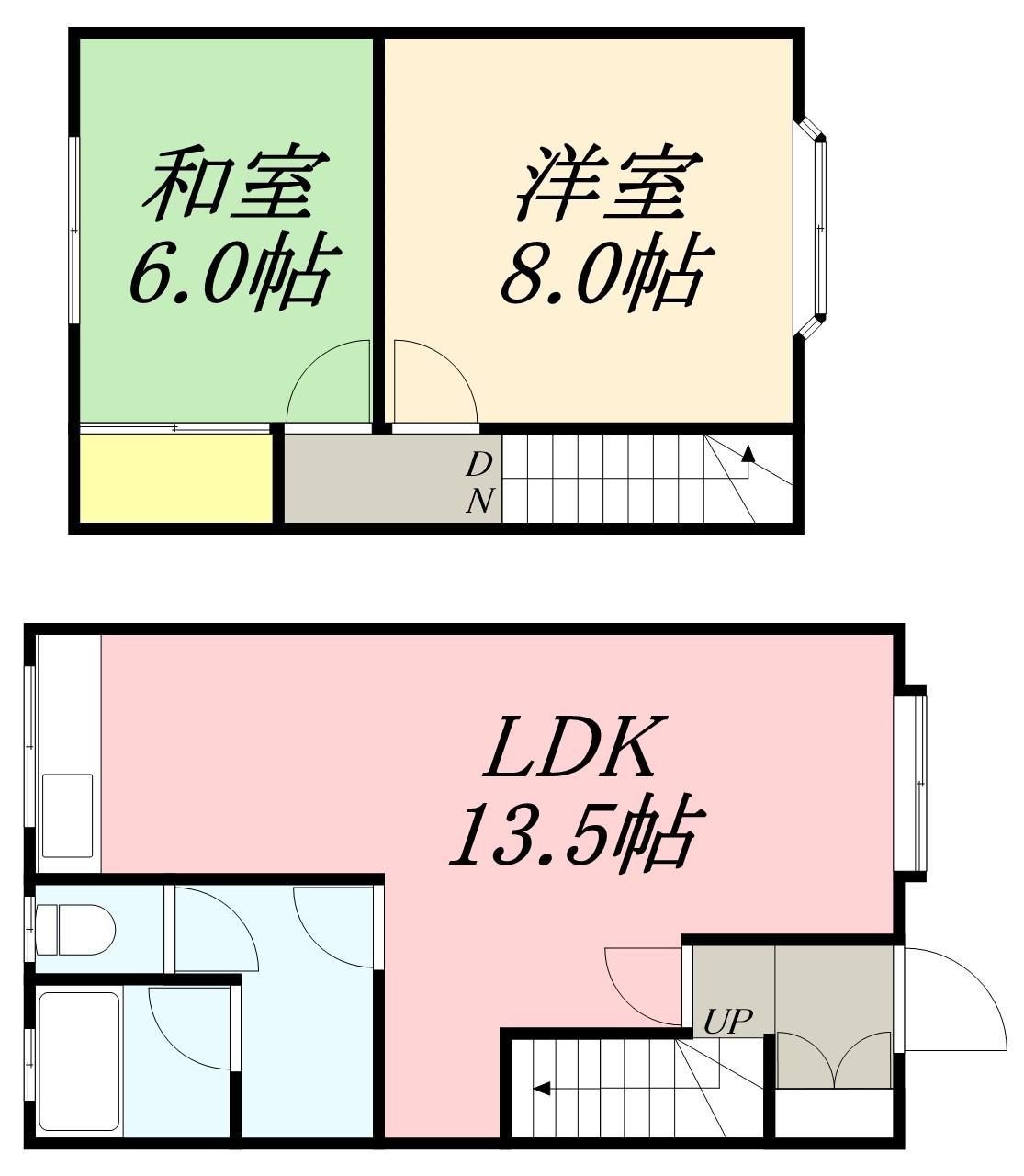 村上アパート(2LDK/1階)の間取り写真