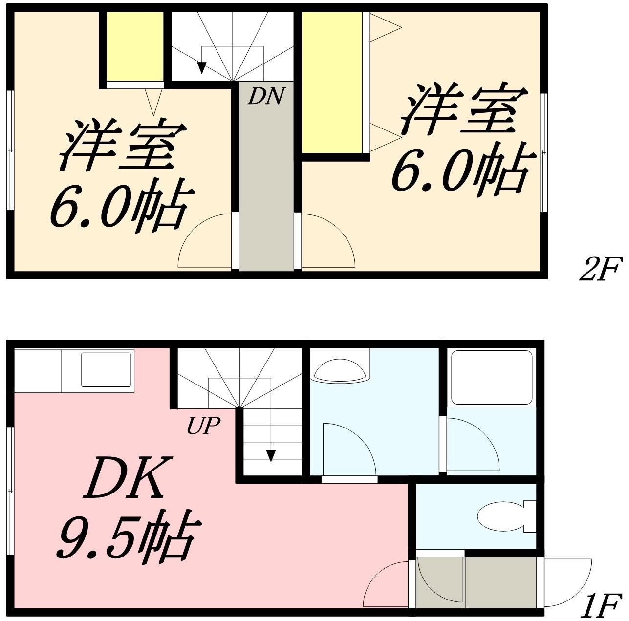 クリスタルハイムNO2(2LDK/1階)の間取り写真