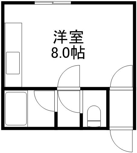 TOTハイツ(ワンルーム/2階)の間取り写真