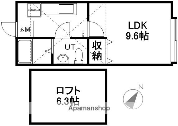 グラサージュ(1K/1階)の間取り写真