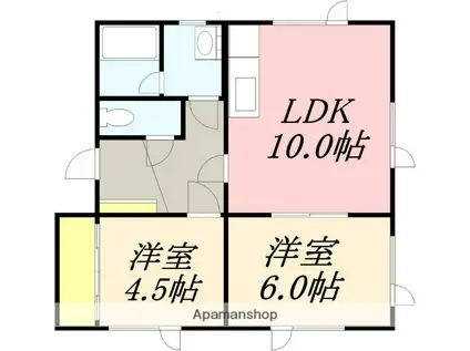 コーポミキ桜(2LDK/1階)の間取り写真