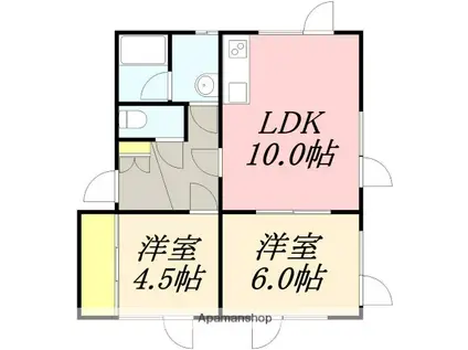 コーポミキ桜(2LDK/2階)の間取り写真