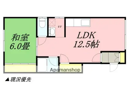 山田アパート(1LDK/3階)の間取り写真