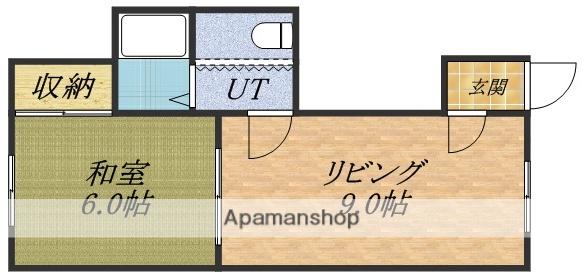 船見坂フラッツコーポ(1LDK/1階)の間取り写真