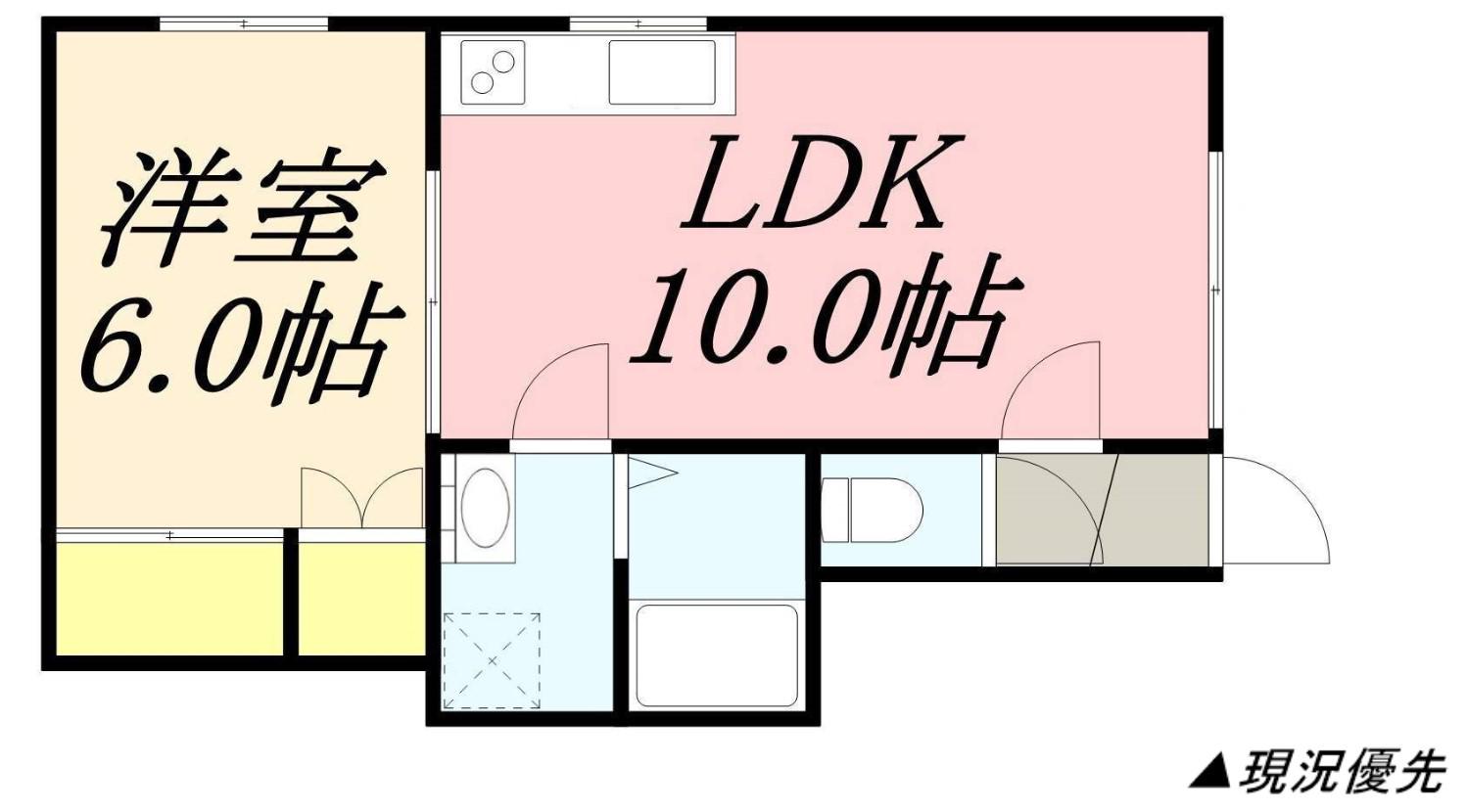 サフランA(1LDK/2階)の間取り写真