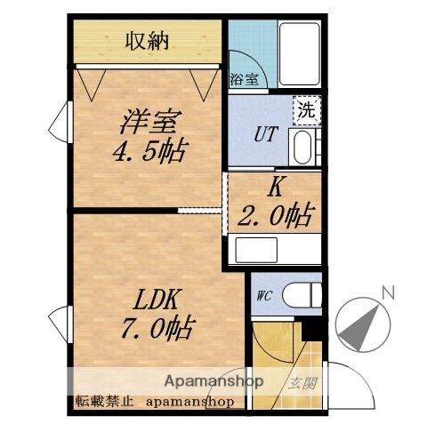 N-FORT(1DK/1階)の間取り写真