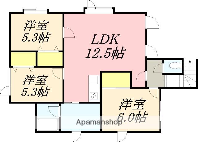 中野アパート(3DK/2階)の間取り写真