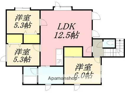 中野アパート(3LDK/1階)の間取り写真