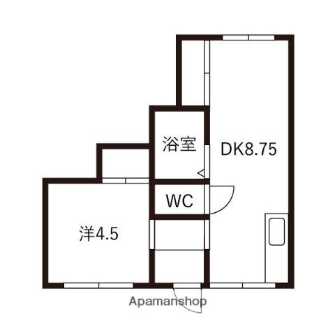 グリーンヒルハイツ入船(1LDK/2階)の間取り写真