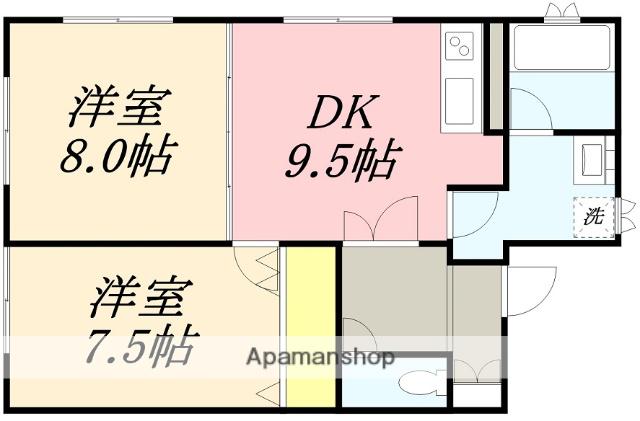 第三グレースマンション(2DK/1階)の間取り写真