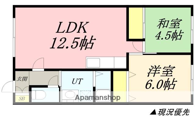 コーポあべ(2LDK/1階)の間取り写真
